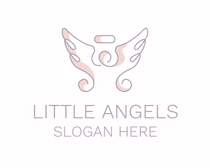 Angel Wings Line Art logo