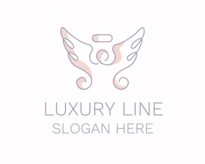 Angel Wings Line Art logo design