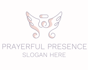 Angel Wings Line Art logo design