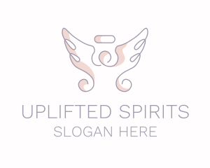 Angel Wings Line Art logo design