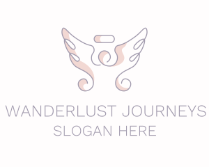 Angel Wings Line Art logo
