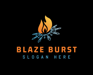 Snowflake Flame Fire logo design