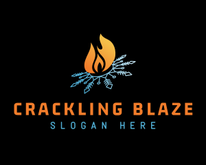 Snowflake Flame Fire logo design