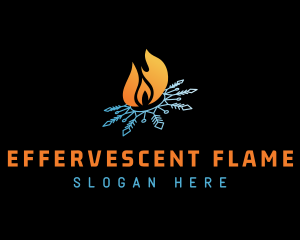 Snowflake Flame Fire logo design