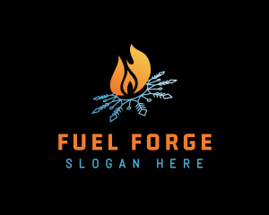 Snowflake Flame Fire logo design