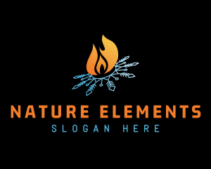 Snowflake Flame Fire logo design