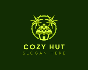 Tropical Beach Hut logo design