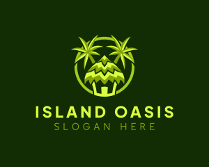 Tropical Beach Hut logo design