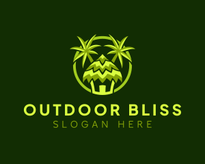 Tropical Beach Hut logo design