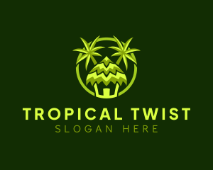 Tropical Beach Hut logo design