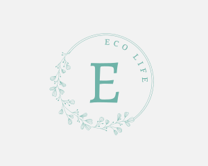 Organic Floral Wreath  logo design