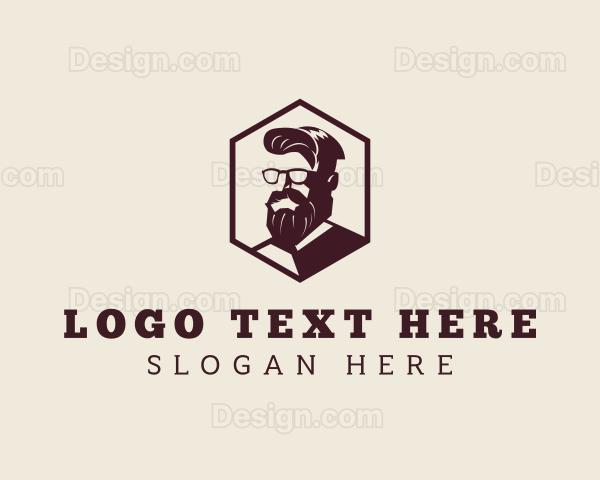 Hipster Man Beard Logo