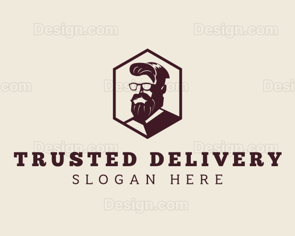 Hipster Man Beard Logo