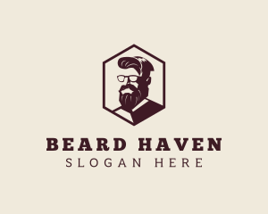 Hipster Man Beard logo