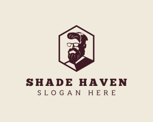 Hipster Man Beard logo design