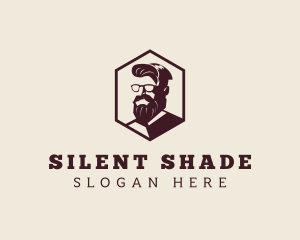 Hipster Man Beard logo design