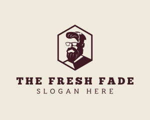 Hipster Man Beard logo design