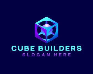 Data Cube Artificial Intelligence logo design