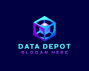 Data Cube Artificial Intelligence logo design