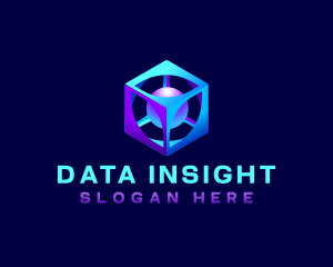 Data Cube Artificial Intelligence logo design