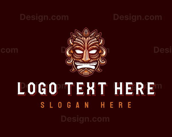 Tribal Maori Mask Logo