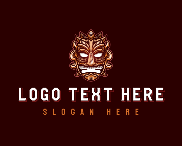 Tribal Maori Mask logo