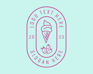 Strawberry Ice Cream Logo