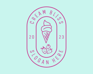 Strawberry Ice Cream logo design