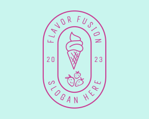 Strawberry Ice Cream logo design