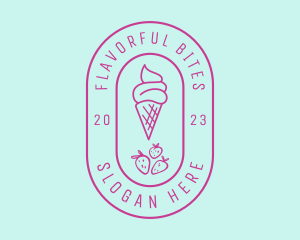 Strawberry Ice Cream logo design