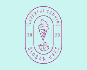 Strawberry Ice Cream logo design