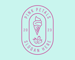 Strawberry Ice Cream logo design