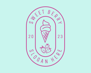 Strawberry Ice Cream logo design