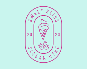 Strawberry Ice Cream logo design