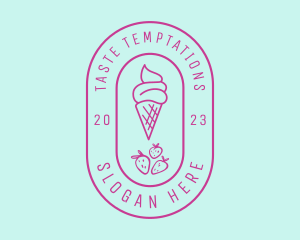 Strawberry Ice Cream logo design