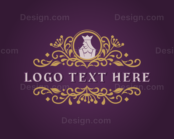 Royal Queen Floral Ornament Logo