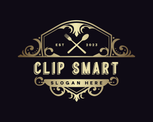 Elegant Restaurant Shield logo design