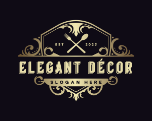 Elegant Restaurant Shield logo design