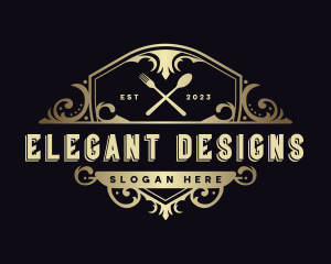 Elegant Restaurant Shield logo design