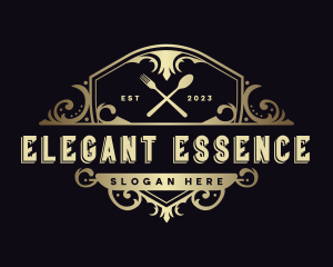 Elegant Restaurant Shield logo design