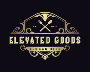 Elegant Restaurant Shield logo design