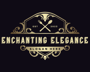 Elegant Restaurant Shield logo design