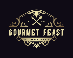 Elegant Restaurant Shield logo design