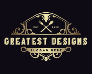 Elegant Restaurant Shield logo design