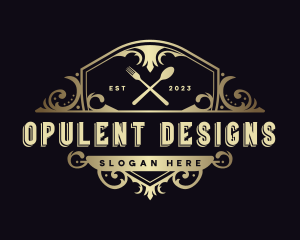 Elegant Restaurant Shield logo design