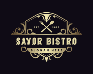 Elegant Restaurant Shield logo design