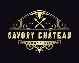 Elegant Restaurant Shield logo design