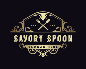 Elegant Restaurant Shield logo design