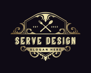 Elegant Restaurant Shield logo design