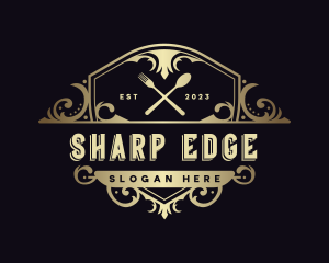 Elegant Restaurant Shield logo design